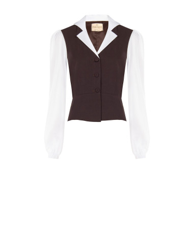 2-in-1-top met katoenen blouse en peplumgilet Rinascimento