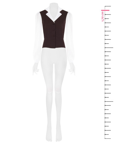 Top effet 2-en-1 avec chemise en coton et gilet péplum Rinascimento