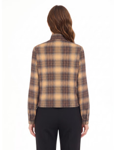 Geruite blouse met strik en ronde hals Rinascimento 2