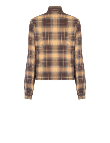 Geruite blouse met strik en ronde hals Rinascimento