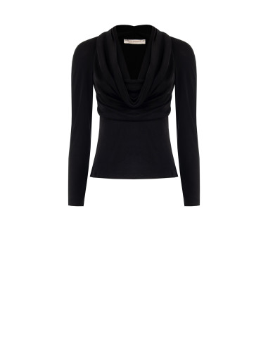 Top ajusté en viscose mélangée avec décolleté drapé Rinascimento