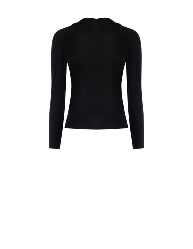 Top ajusté en viscose mélangée avec décolleté drapé Rinascimento