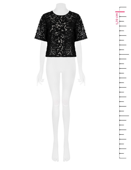 Blouse oversize en tulle avec broderies et sequins Rinascimento