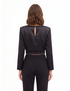 Blouse crop en satin à bretelles Rinascimento 2
