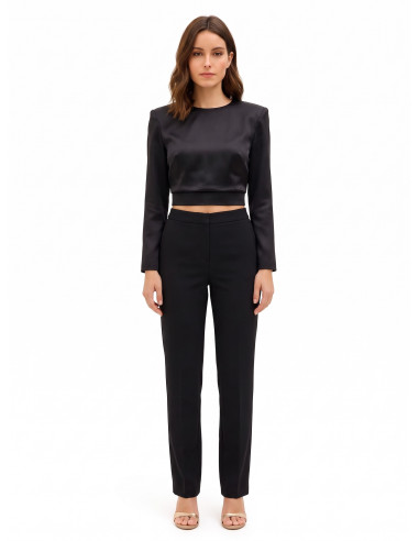 Blouse crop en satin à bretelles Rinascimento