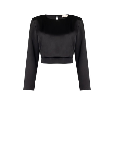 Blouse crop en satin à bretelles Rinascimento