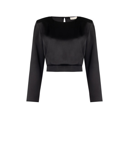 Cropblouse van satijn met spaghettibandjes Rinascimento