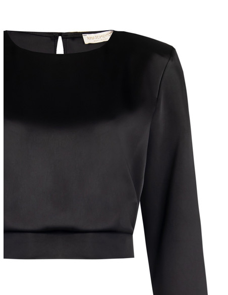 Cropblouse van satijn met spaghettibandjes Rinascimento