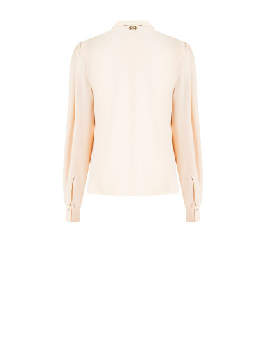 Blouse van mat satijn met V-hals en verborgen knopen Rinascimento