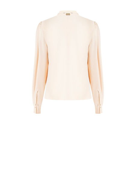 Blouse en satin mat avec col en V et boutons dissimulés Rinascimento