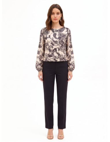 Blouse ample en satin à motif baroque Rinascimento