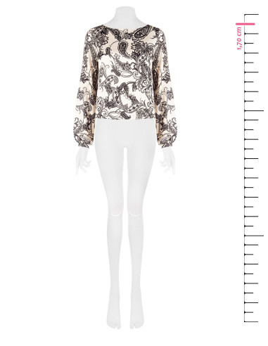 Blouse ample en satin à motif baroque Rinascimento