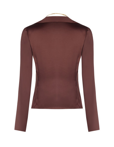 Getailleerd en kort satijnen shirt met bijpassende halsketting Rinascimento