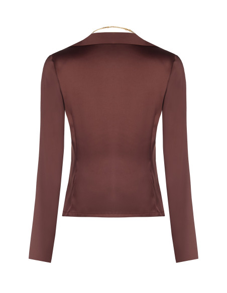 Chemisier cintré et court en satin avec collier assorti Rinascimento