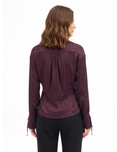 Ruime blouse van een viscosemix met licht gekreukt effect en striklinten Rinascimento 2