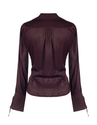 Chemisier ample en mélange de viscose à effet légèrement froissé avec liens Rinascimento