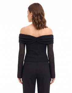 Pull ajouré en crochet avec encolure en cœur et détail doré Rinascimento 2