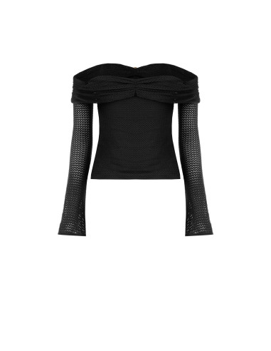 Pull ajouré en crochet avec encolure en cœur et détail doré Rinascimento