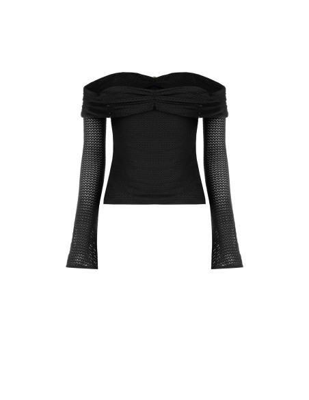 Pull ajouré en crochet avec encolure en cœur et détail doré Rinascimento