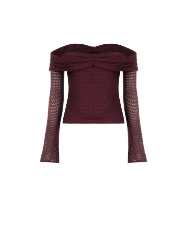 Pull ajouré en crochet avec encolure en cœur et détail doré Rinascimento