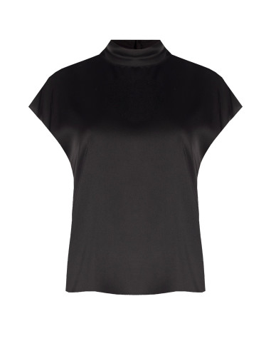 Blouse ample à col roulé en satin Rinascimento