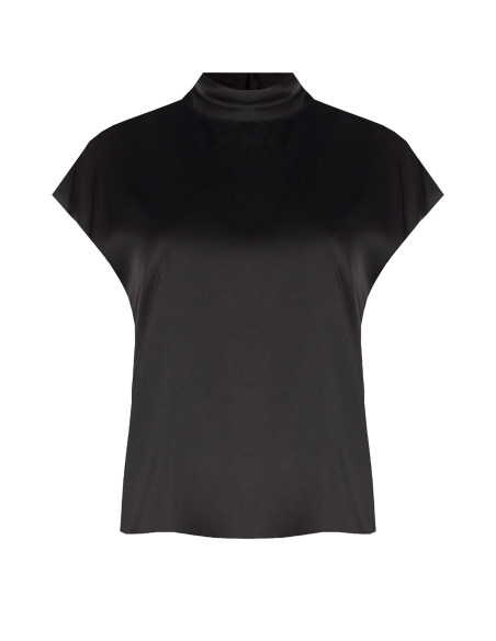 Blouse ample à col roulé en satin Rinascimento