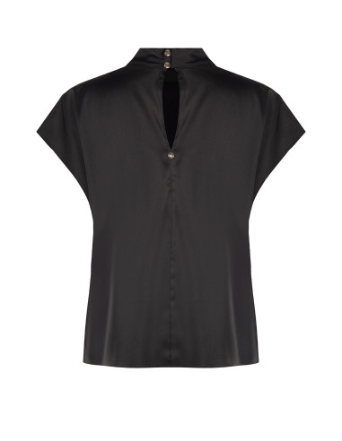 Ruime satijnen coltrui-blouse Rinascimento