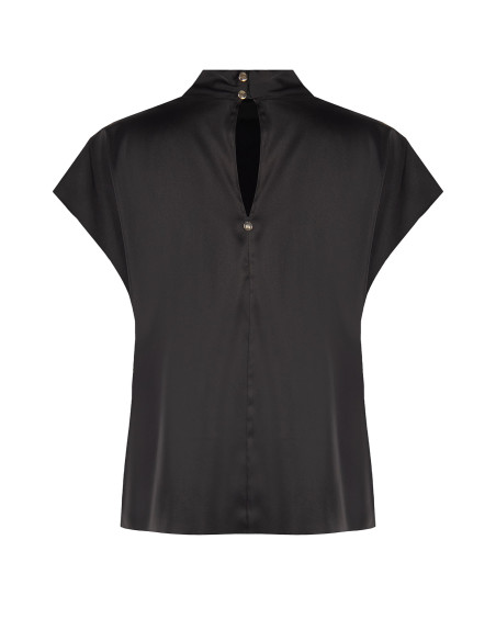 Ruime satijnen coltrui-blouse Rinascimento
