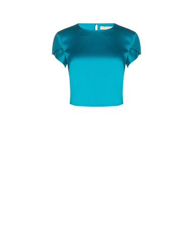 Crop top van gestructureerd satijn Rinascimento