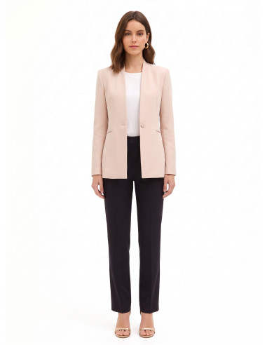 Veste blazer cintrée en crêpe scuba avec bouton assorti Rinascimento