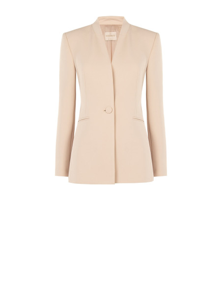 Veste blazer cintrée en crêpe scuba avec bouton assorti Rinascimento