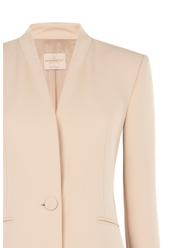 Veste blazer cintrée en crêpe scuba avec bouton assorti Rinascimento