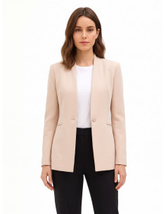 Veste blazer cintrée en crêpe scuba avec bouton assorti Rinascimento