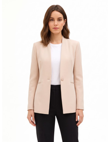 Veste blazer cintrée en crêpe scuba avec bouton assorti Rinascimento