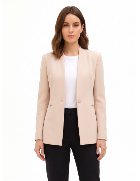 Veste blazer cintrée en crêpe scuba avec bouton assorti Rinascimento