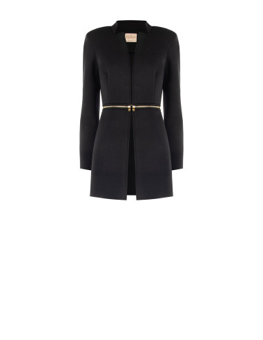 Middellange en cropped 2-in-1-jas van neopreen met ritssluiting in de taille Rinascimento