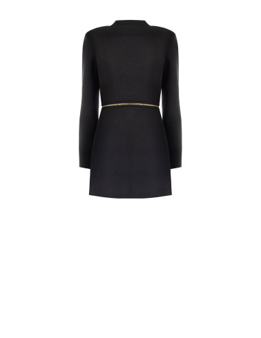 Manteau deux-en-un mi-long et court en néoprène avec fermeture éclair à la taille Rinascimento