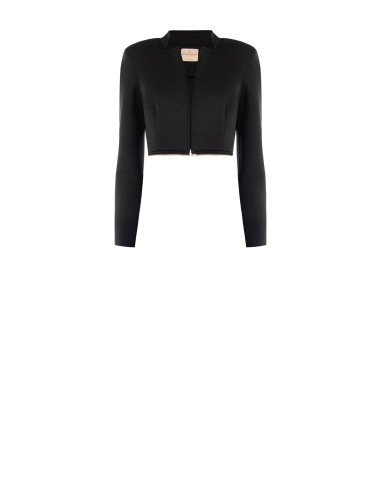 Manteau deux-en-un mi-long et court en néoprène avec fermeture éclair à la taille Rinascimento