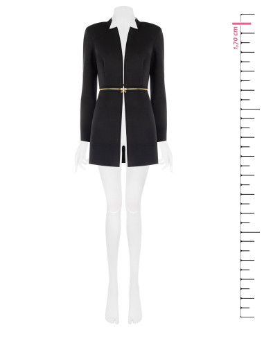 Middellange en cropped 2-in-1-jas van neopreen met ritssluiting in de taille Rinascimento