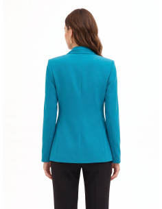 Veste blazer cintrée en tissu cady avec encolure et drapé en georgette Rinascimento 2