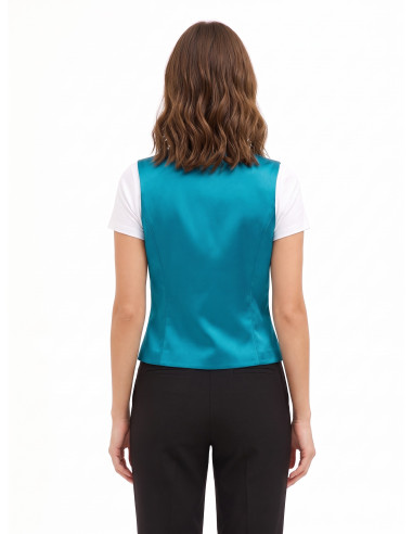 Gilet cintré en satin sans revers Rinascimento