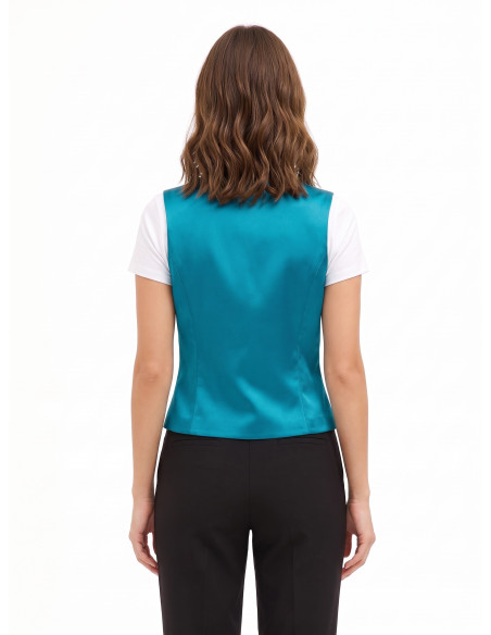 Gilet cintré en satin sans revers Rinascimento