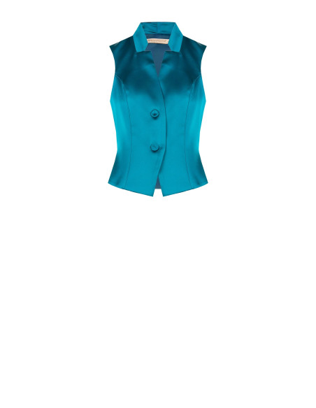 Gilet cintré en satin sans revers Rinascimento