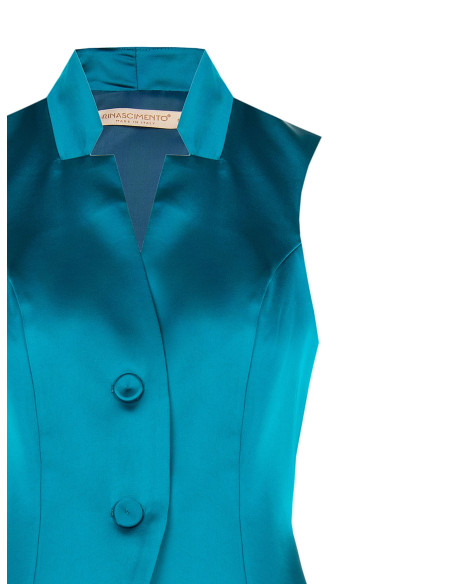 Gilet cintré en satin sans revers Rinascimento