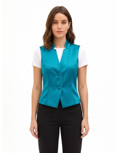 Gilet cintré en satin sans revers Rinascimento