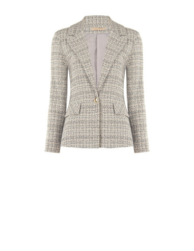 Veste blazer en tweed avec bouton logo Rinascimento