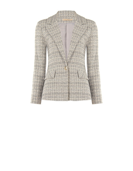 Tweed blazerjasje met logoknoop Rinascimento