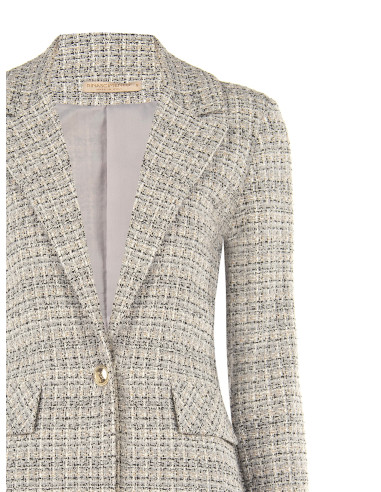 Veste blazer en tweed avec bouton logo Rinascimento