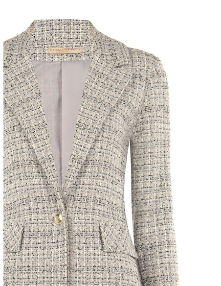 Veste blazer en tweed avec bouton logo Rinascimento