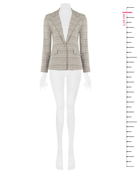 Tweed blazerjasje met logoknoop Rinascimento